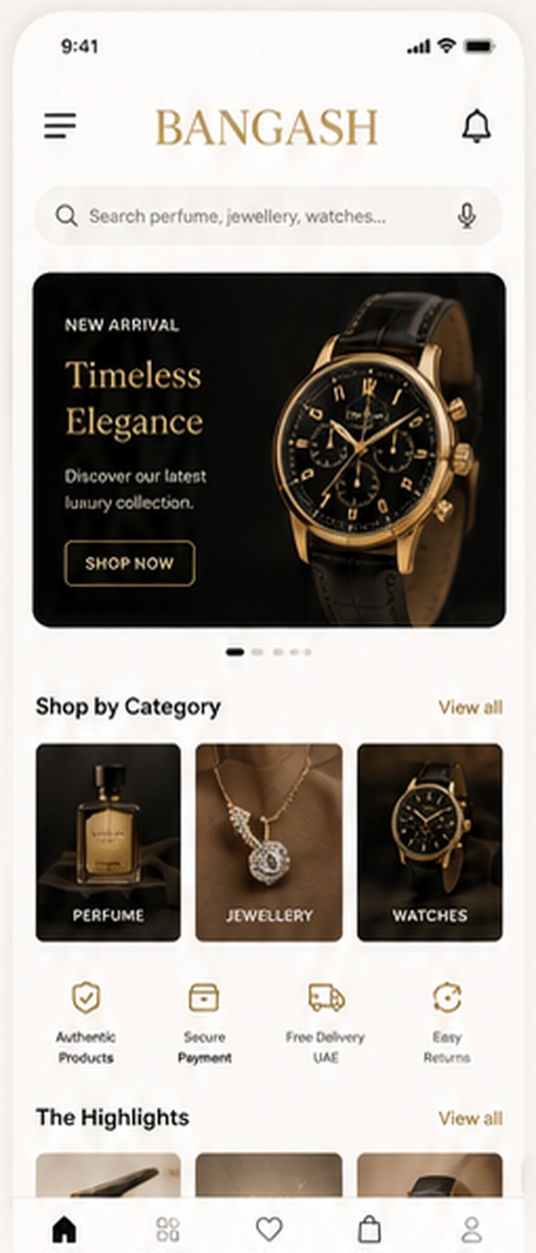 Bangash app — home